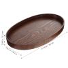 BESTOYARD Solid Wood Oval Dinner Plate 12x7 Inch Delicate Wood Plate Decorative Tray Bread Breakfast Food Key Tray Dessert Dish Food Serving Tray Tea Coffee Tray Round Coffee Cup Wooden, 30X18X2.5CM view 2