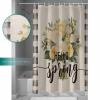 Double Love Romantic FloralBathroom Curtain 78 Inch Shower Curtain with Hooks, Waterproof Polyester Bath Curtain Washable Bathtub Curtain Vintage Botanical Plant Check 54''x 78'' view 4