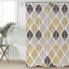 Double Love Geometric LeavesBathroom Curtain 78 Inch Shower Curtain with Hooks, Waterproof Polyester Bath Curtain Washable Bathtub Curtain Black Gold White Modern Stripes 36''x 78'' view 1