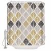 Double Love Geometric LeavesBathroom Curtain 78 Inch Shower Curtain with Hooks, Waterproof Polyester Bath Curtain Washable Bathtub Curtain Black Gold White Modern Stripes 36''x 78'' view 3