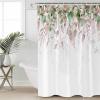 Double Love Modern LeavesBathroom Curtain 84 Inch Shower Curtain with Hooks, Waterproof Polyester Bath Curtain Washable Bathtub Curtain Colored Eucalyptus Aesthetic Plant 72''x 84'' view 1