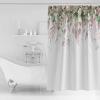 Double Love Modern LeavesBathroom Curtain 84 Inch Shower Curtain with Hooks, Waterproof Polyester Bath Curtain Washable Bathtub Curtain Colored Eucalyptus Aesthetic Plant 72''x 84'' view 2