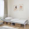 WEMYUFURN Metal Bed Frame with Headboard White 39.4"x78.7", Bed Frame, Bedstead, Bedroom Furniture Modern Design for a Comfortable and Stylish Bedroom view 1