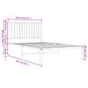 WEMYUFURN Metal Bed Frame with Headboard White 39.4"x78.7", Bed Frame, Bedstead, Bedroom Furniture Modern Design for a Comfortable and Stylish Bedroom view 2