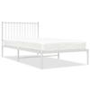 WEMYUFURN Metal Bed Frame with Headboard White 39.4"x78.7", Bed Frame, Bedstead, Bedroom Furniture Modern Design for a Comfortable and Stylish Bedroom view 3