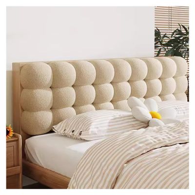 XILYZMO Upholstered Wall Panels, Wall Mounted Headboard Queen, Backrest Positioning Support Bolster Cushion, Soundproof Peel Stick Dorm Bed Headboard for Watching TV Gaming(B-Off-White,160x60cm)