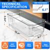 Lifemaster Multi-purpose Refrigerator Bins - 14 pieces Usable and Stackable Design Fridge Bin Organizer with Easy Grip Handles - Clear view 2