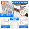 Lifemaster Multi-purpose Refrigerator Bins - 14 pieces Usable and Stackable Design Fridge Bin Organizer with Easy Grip Handles - Clear view 3