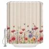 Double Love Floral BotanicalBathroom Curtain 78 Inch Shower Curtain with Hooks, Waterproof Polyester Bath Curtain Washable Bathtub Curtain Farmhouse Wildflower Garden Herb 72''x 78'' view 3
