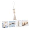 ABOOFAN 2pcs Boho Style Hanging String Wall Hanging Adornment Rustic Decorations Home Decoration Coastal Seaside Decor Spiral Shells Natural Fringe Wood Country Style Beach Bag, 25x1.6x1.6cm view 2