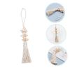 ABOOFAN 2pcs Boho Style Hanging String Wall Hanging Adornment Rustic Decorations Home Decoration Coastal Seaside Decor Spiral Shells Natural Fringe Wood Country Style Beach Bag, 25x1.6x1.6cm view 3