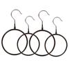 Amosfun 4pcs Scarf Organizer with Smooth Metal Rings Multi-Functional Tie Hanger for Scarves Belts Ties and Towels and Practical Closet Storage Black and White view 1