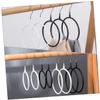 Amosfun 4pcs Scarf Organizer with Smooth Metal Rings Multi-Functional Tie Hanger for Scarves Belts Ties and Towels and Practical Closet Storage Black and White view 3