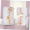 Zerodeko Beach Bathroom Accessory Set Toilet Rug Set Sea Pattern Mat Closestool Mat Comfortable Quick Dry Non-Slip Easy to Wash view 2