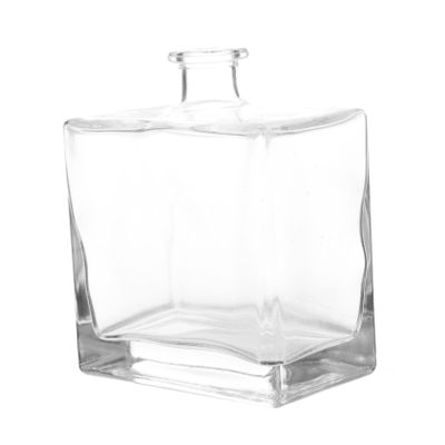 BESTOYARD Japanese Style Flat Vase Empty Diffuser Bottles Clear Vases Stick Diffuser Bottle Square Flower Vase Aroma Bottle Amber Reed Essential Oils Container Jars Glass Plant, 12.00X10.00X6.00CM