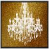 wall26 Framed Canvas Print Wall Art White Chandelier Silhouette on Glitter Background Decorative Lights Digital Art Modern Art Chic Relax/Calm for Living Room, Bedroom, Office - 24"x36" Black view 1