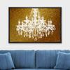 wall26 Framed Canvas Print Wall Art White Chandelier Silhouette on Glitter Background Decorative Lights Digital Art Modern Art Chic Relax/Calm for Living Room, Bedroom, Office - 24"x36" Black view 2