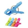 Amosfun 4pcs Bright Color Plastic Beach Towel Clips Multifunctional Quilt Clips for Securing Towels and Light Fabrics Chairs for Beach Camping and Outdoor Activities view 1