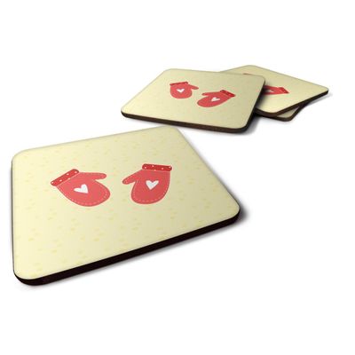 212 Main Oven Mitts on Yellow Foam Coasters - Set of 4