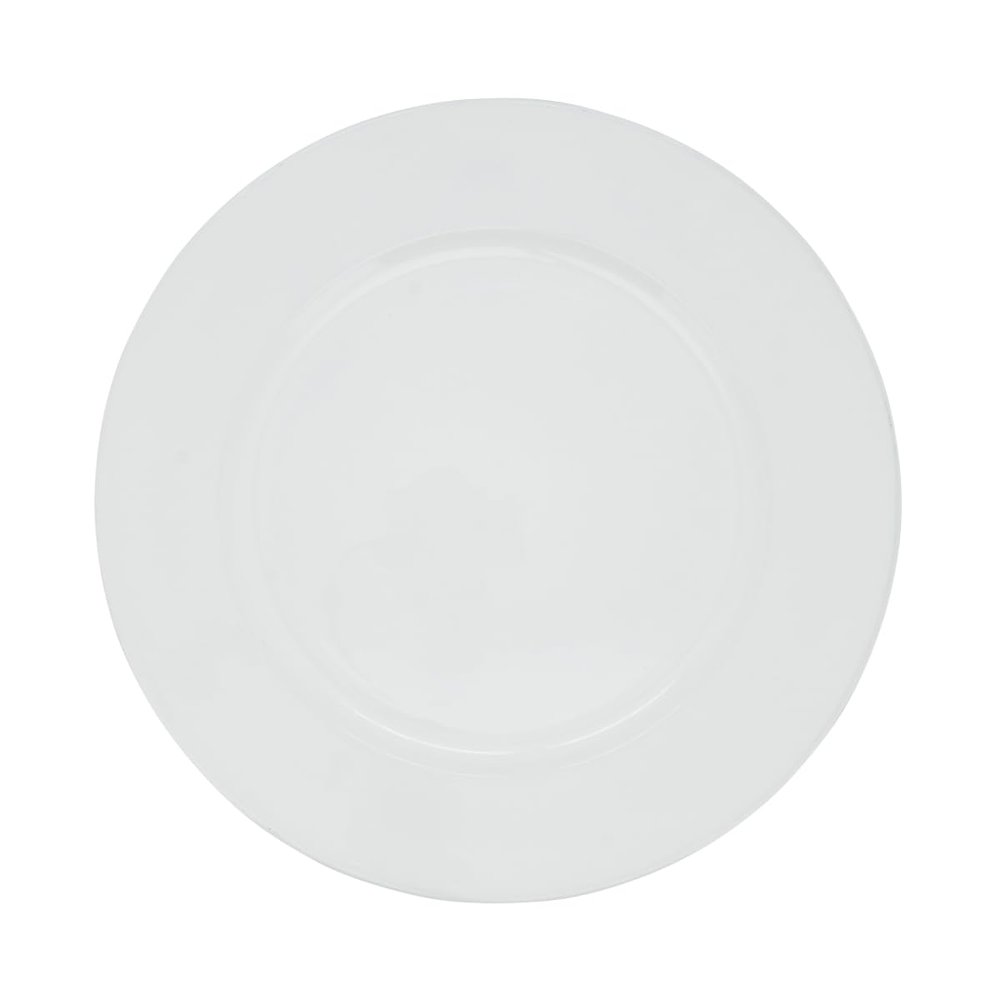 212 Main 13 in. Classic Design Round Charger Plates White - Set of 4