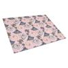 212 Main Watercolor Fashion Diva on Pink Glass Cutting Board - Large view 1