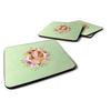 212 Main 3.5 x 3.5 in. Chow Chow No.2 Green Flowers Foam Coaster - Set of 4 view 1