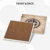 Square 6 Ceramic Coasters Compass Navigation Pattern : Non-Slip Cork Bottom Fits All Coffee Cups Glasses and Mugs view 2