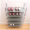 Amosfun Light Grey Metal Shoe Rack Organizer Space-Saving Shoe Shelf with Handle for Home Entryway and Bedroom Odorless Iron Design for Neat Storage view 4