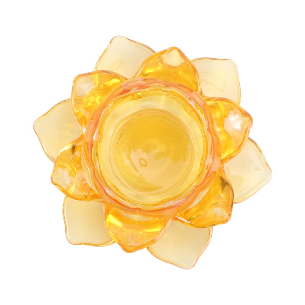 Holibanna Home Candlestick Crystal Lotus Candle Holder Elegant Decorative Stand for Table Display for Weddings Parties and Home Decor for Housewarming Christmas and Birthdays