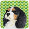212 Main Cavalier Spaniel St. Patricks Day Shamrock Portrait Glass Cutting Board - Large view 1