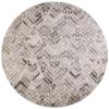 HomeRoots 512027 8 ft. Taupe Gray & Ivory Wool Geometric Hand Tufted Handmade Round Area Rug view 1