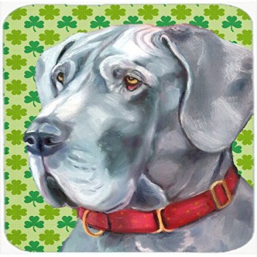 212 Main Great Dane St. Patricks Day Shamrock Glass Cutting Board- Large