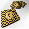 212 Main Letter Q Chevron Black & Gold Foam Coaster - 3.5 x 0.25 x 3.5 in. - Set of 4 view 1