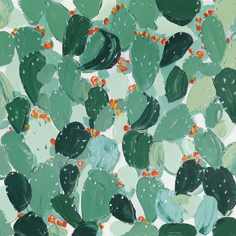 40 x 40 in. Green Leaf Oil Paint Wall Decor
