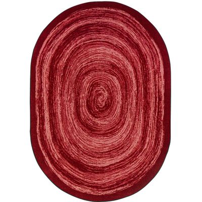 7 ft. 8 in. x 10 ft. 9 in. Feeling Fun Children Oval Rug Red