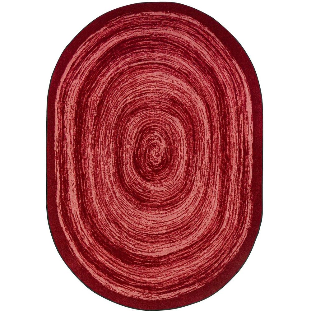 7 ft. 8 in. x 10 ft. 9 in. Feeling Fun Children Oval Rug Red