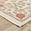 HomeRoots 509287 8 x 11 ft. Ivory Salmon Pink Gold Blues Gray Rust & Green Oriental Power Loom Stain Resistant Rectangle Area Rug with Fringe view 3
