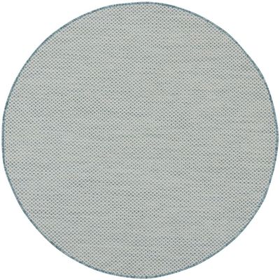 HomeRoots 522005 5 ft. Blue Geometric Power Loom Round Area Rug