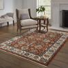 HomeRoots 508023 10 x 13 ft. Red Blue Ivory Gold & Navy Oriental Power Loom Stain Resistant Rectangle Area Rug with Fringe view 2