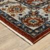 HomeRoots 508023 10 x 13 ft. Red Blue Ivory Gold & Navy Oriental Power Loom Stain Resistant Rectangle Area Rug with Fringe view 3