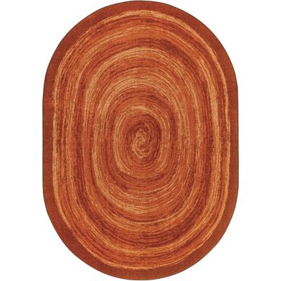 5 ft. 4 in. x 7 ft. 8 in. Feeling Fun Children Oval Rug Orange