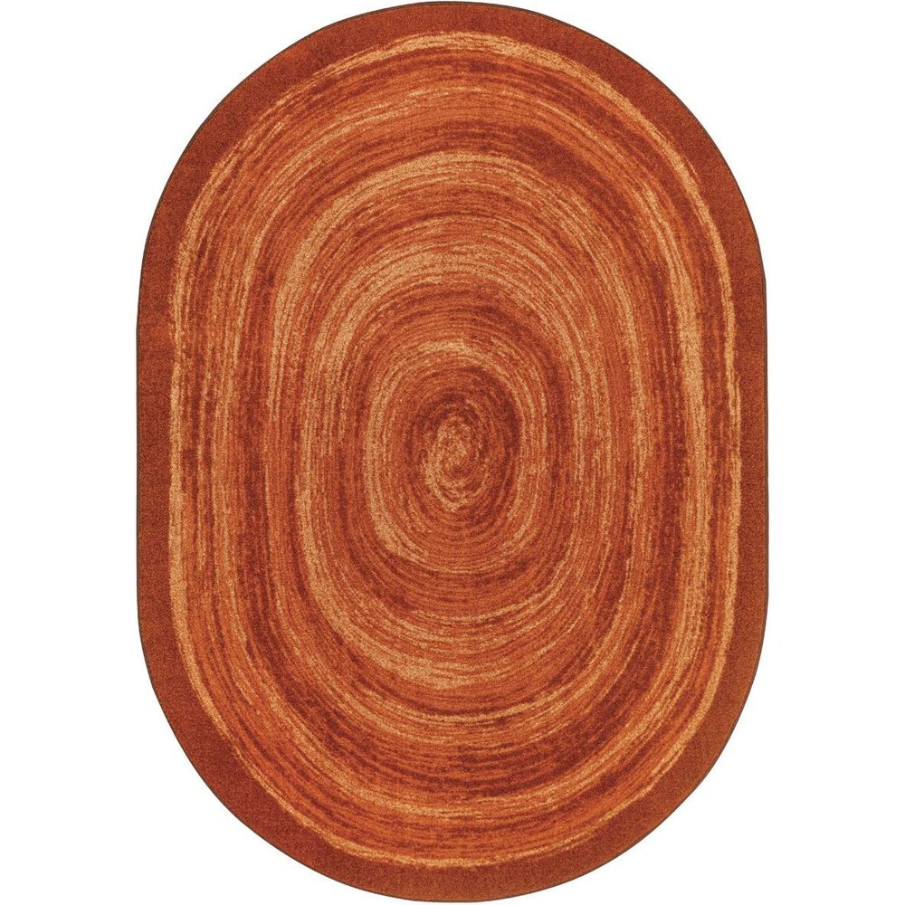 5 ft. 4 in. x 7 ft. 8 in. Feeling Fun Children Oval Rug Orange