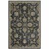 HomeRoots 509861 4 x 6 ft. Charcoal Blue Gold Rust & Beige Oriental Power Loom Stain Resistant Rectangle Area Rug view 1