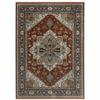 HomeRoots 508072 10 x 13 ft. Blue Beige Gray Gold Green & Rust Red Oriental Power Loom Stain Resistant Rectangle Area Rug with Fringe view 1
