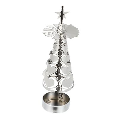 Holibanna 1pc Silver Christmas Candle Holder Rotatable Crafts Decorative Stand for Home Decoration for Parties and Festive Gatherings Table Centerpiece