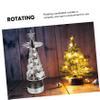 Holibanna 1pc Silver Christmas Candle Holder Rotatable Crafts Decorative Stand for Home Decoration for Parties and Festive Gatherings Table Centerpiece view 3
