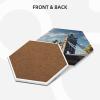 Hexagon 6 Ceramic Coasters Historic Old Tower Bridge London Picture : Non-Slip Cork Bottom Fits All Coffee Cups Glasses and Mugs view 2