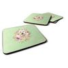212 Main 3.5 x 3.5 in. Goldendoodle Green Flowers Foam Coaster - Set of 4 view 1