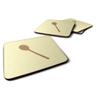 212 Main Wooden Spoon on Yellow Foam Coasters - Set of 4 view 1