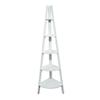 212 Main 5-Shelf Corner Ladder Bookcase - White view 1